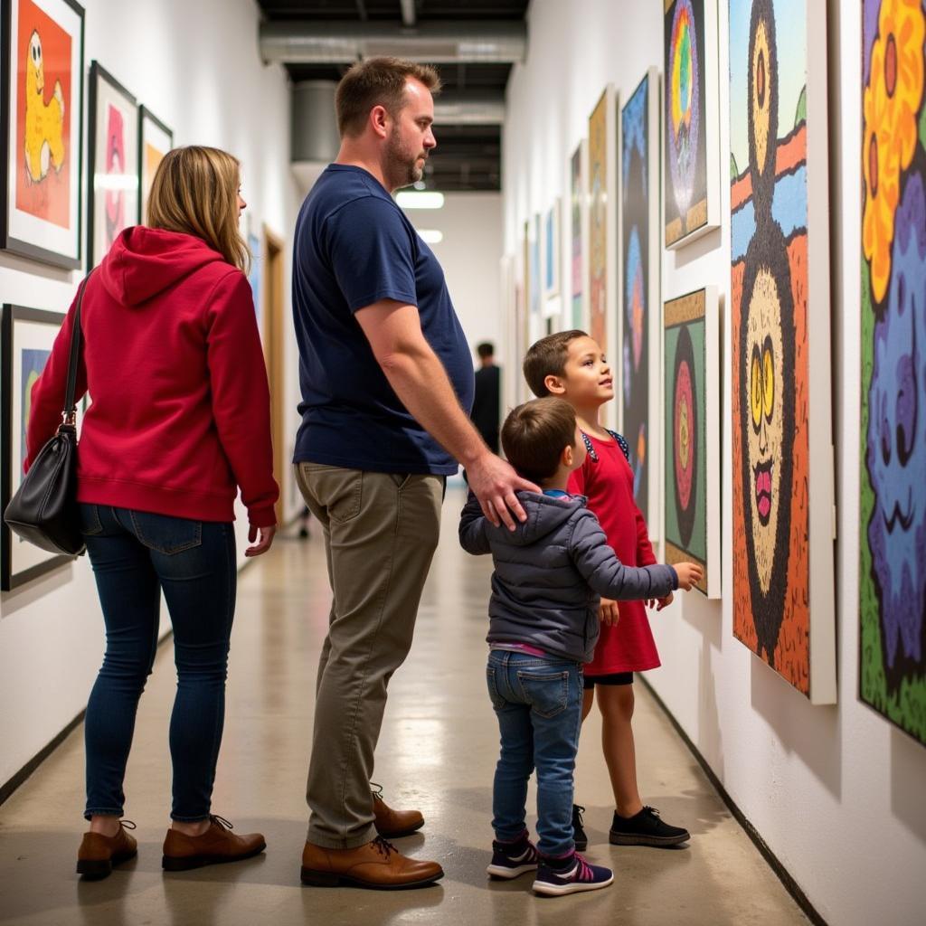 Family enjoying the West Town Art Walk