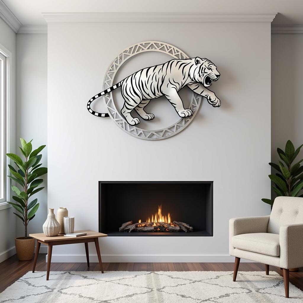 White Tiger Metal Wall Art