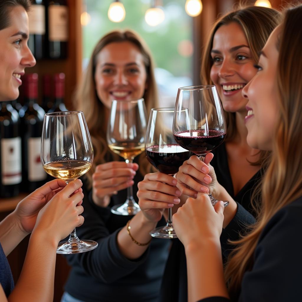 Attendees enjoying wine tasting at the festival