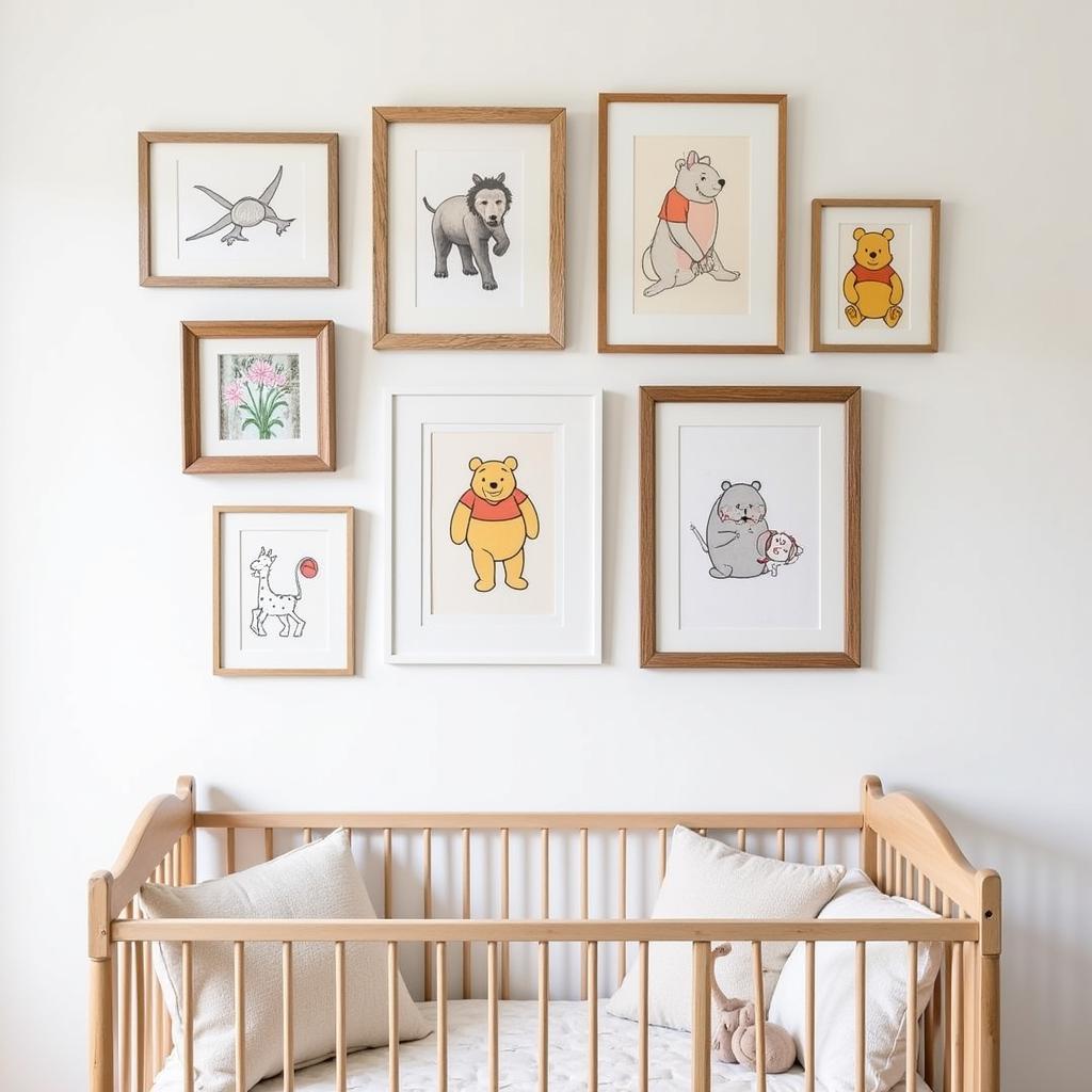 Winnie the Pooh Gallery Wall Ideas for a Nursery