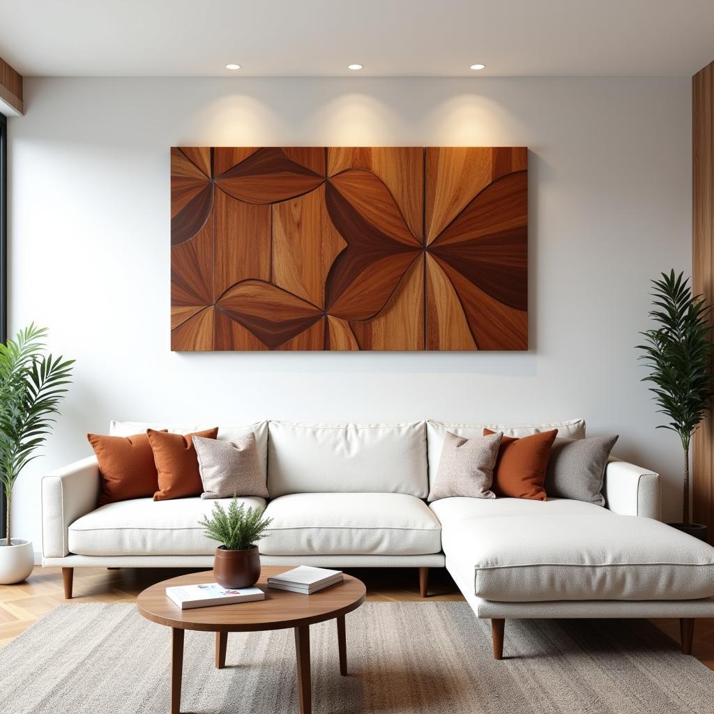 Wooden Wall Art in a Living Room