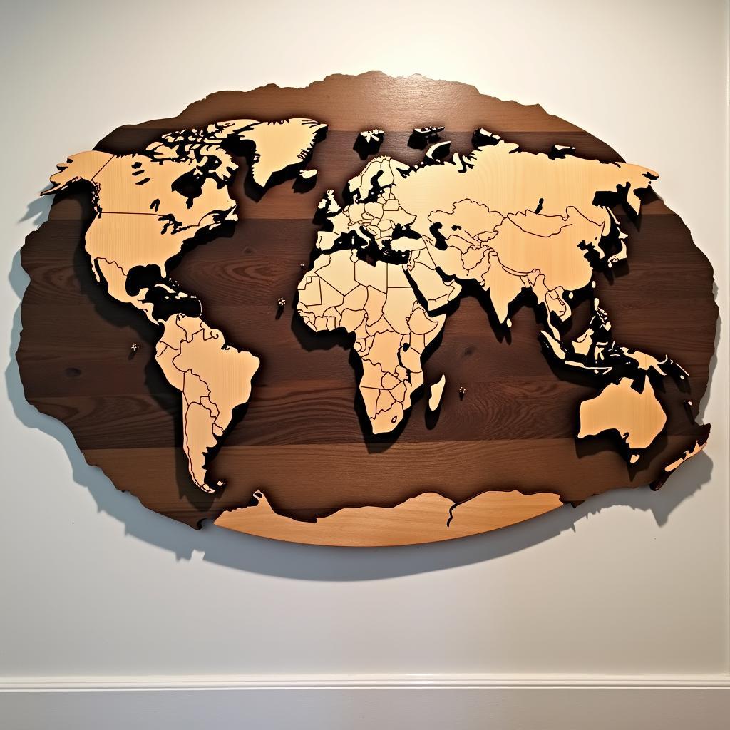 World Map Wood Wall Art