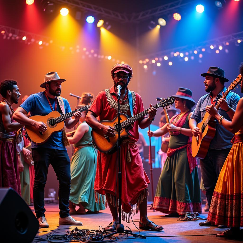 Musicians and dancers performing traditional music and dance from around the world