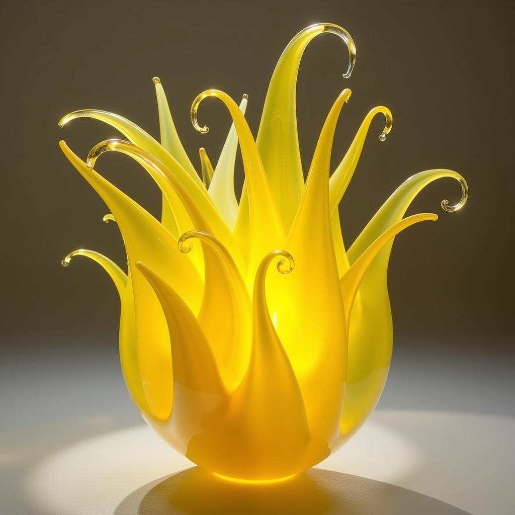 Yellow Glass Sculpture - Modern Art