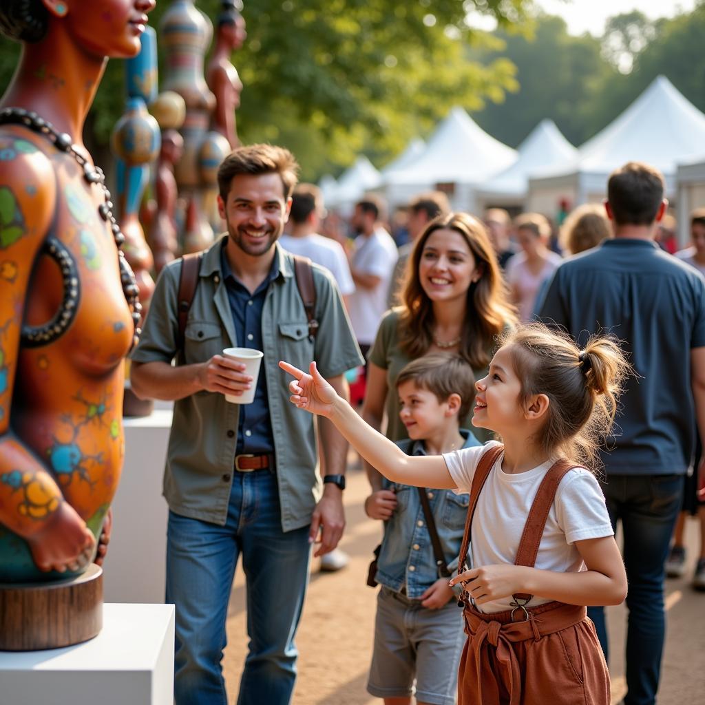 Visitors enjoying the Yellow Springs art festival