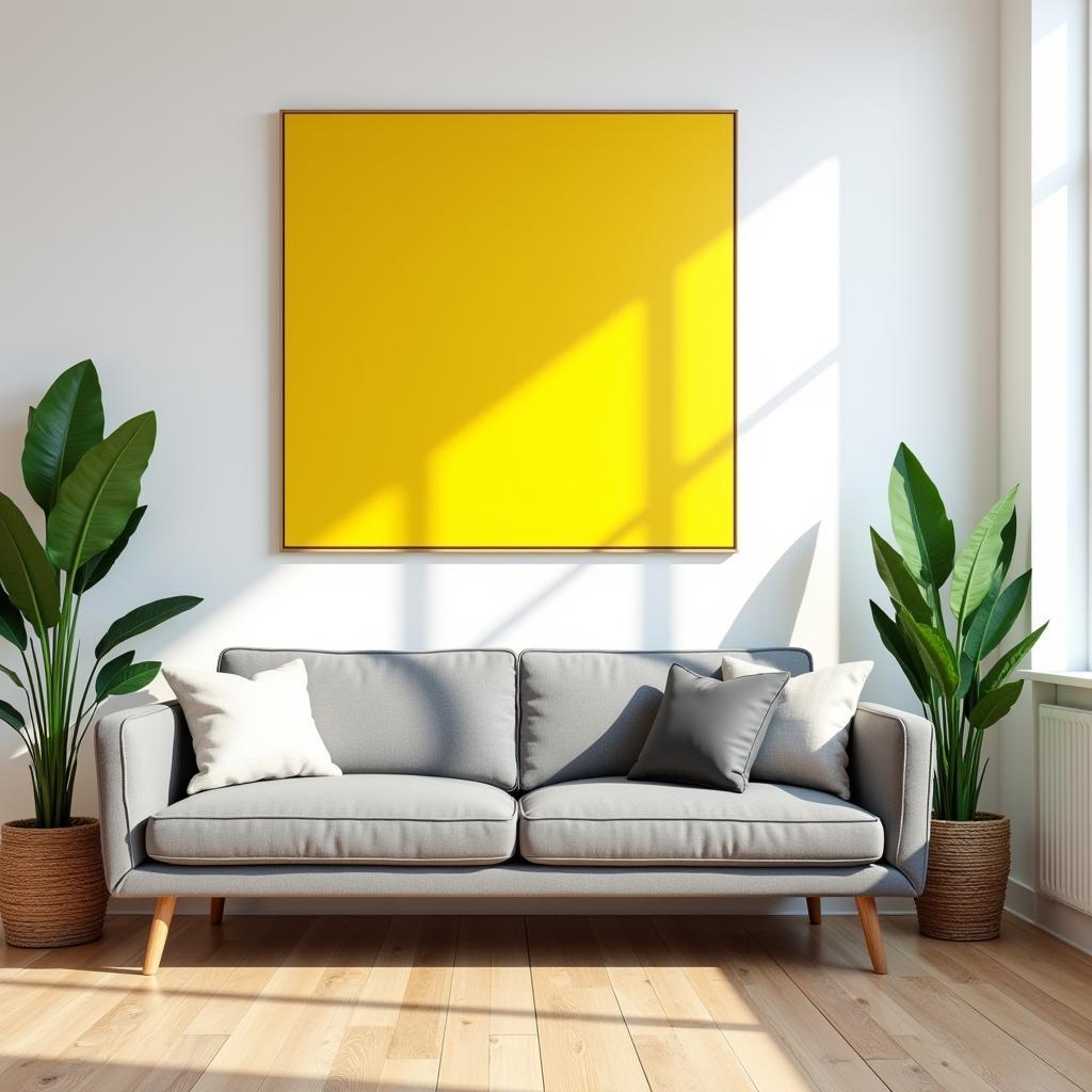 Yellow Wall Art in a Modern Living Room