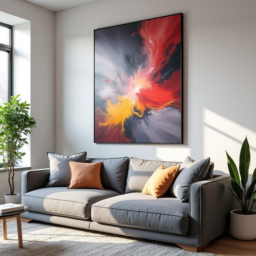 20x30 Wall Art Display in a Modern Living Room