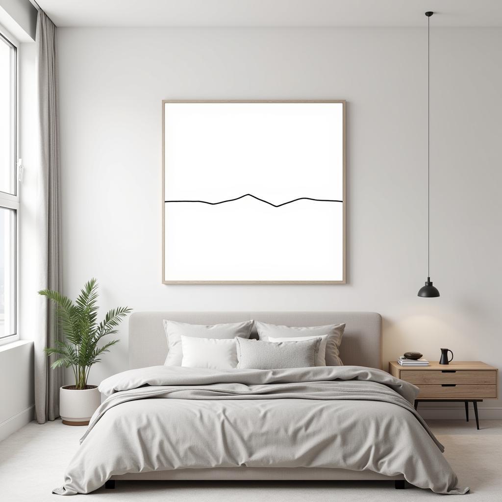 Minimalist Bedroom Decor with a 24x36 Canvas Art