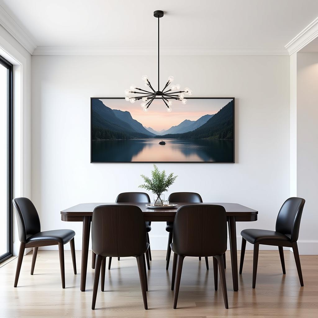 30x60 Landscape Wall Art in a Dining Room