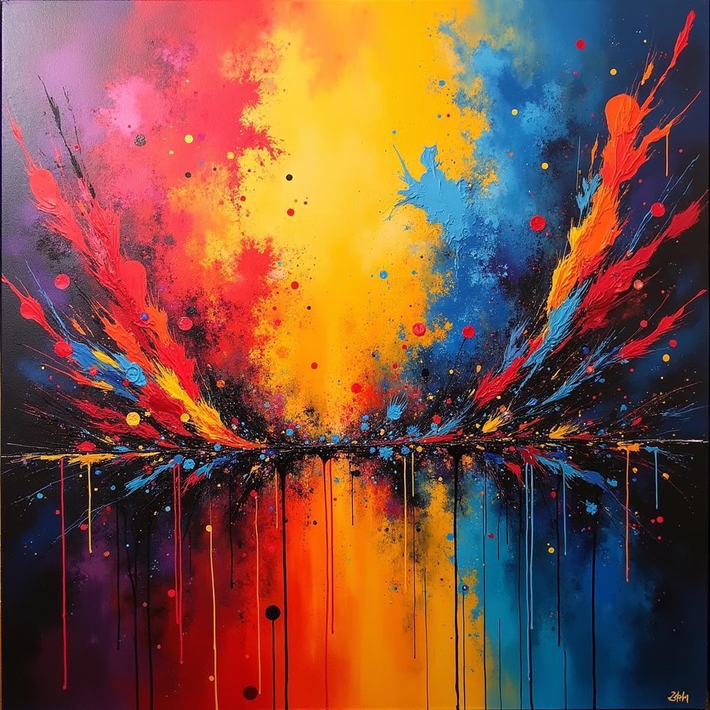 Abstract Painting on a 36x48 Canvas