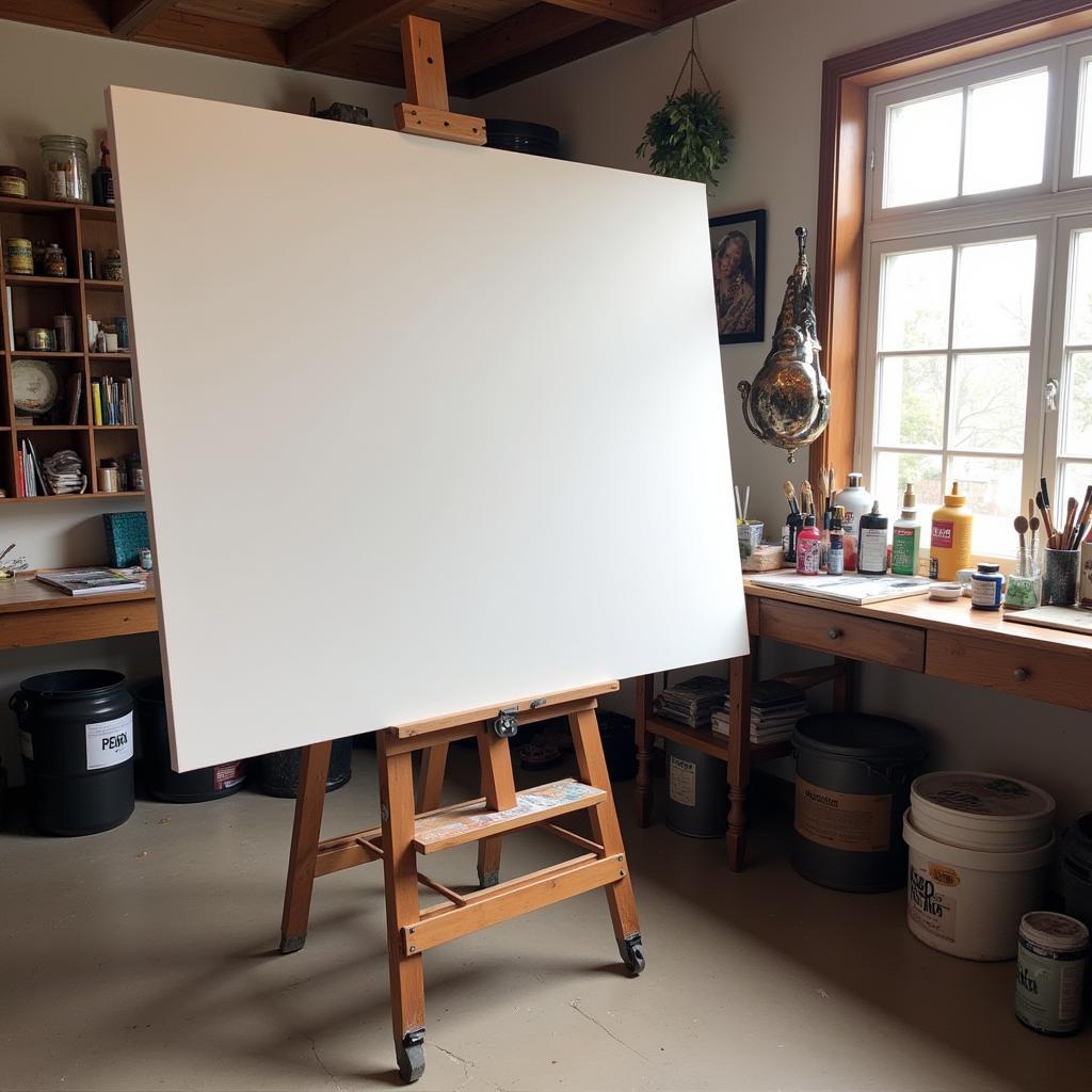 Artist's Studio Setup with a 36x48 Canvas