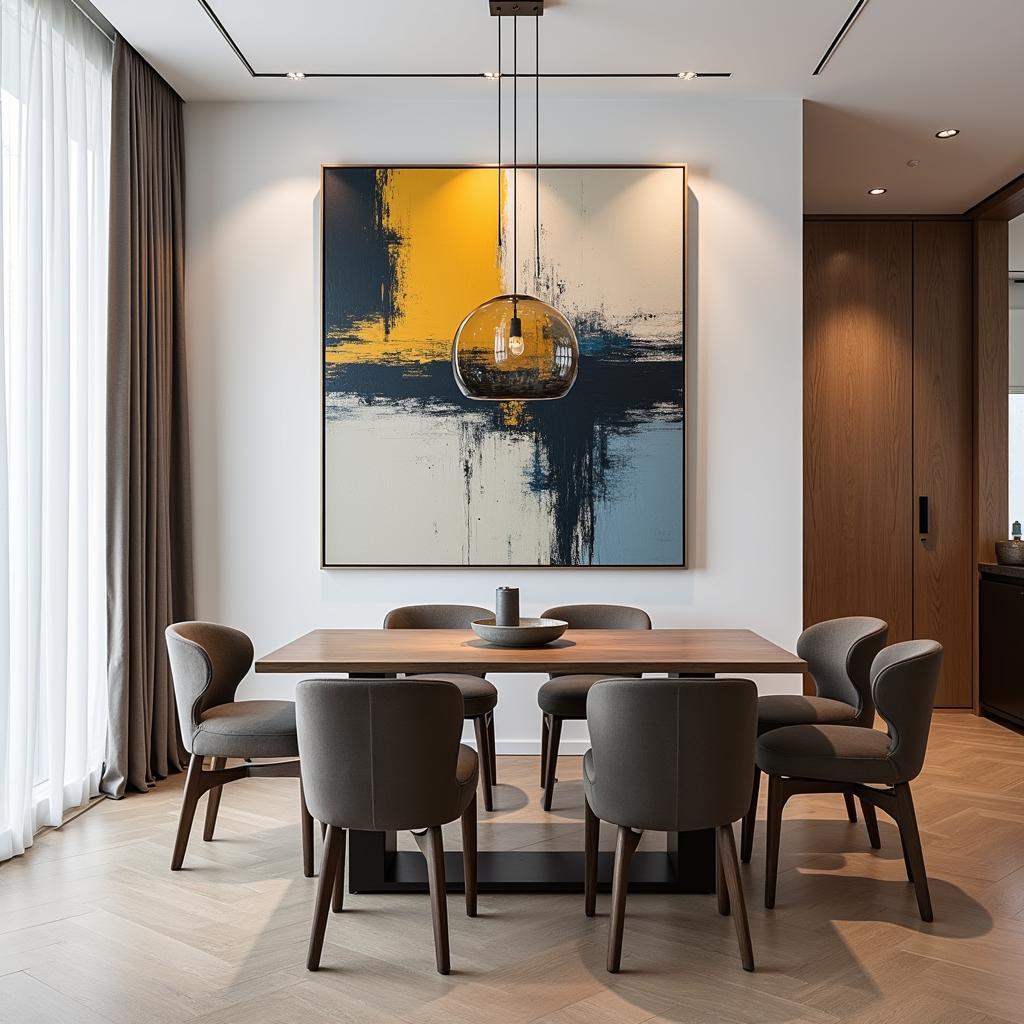 36x72 Wall Art in a Dining Room Setting