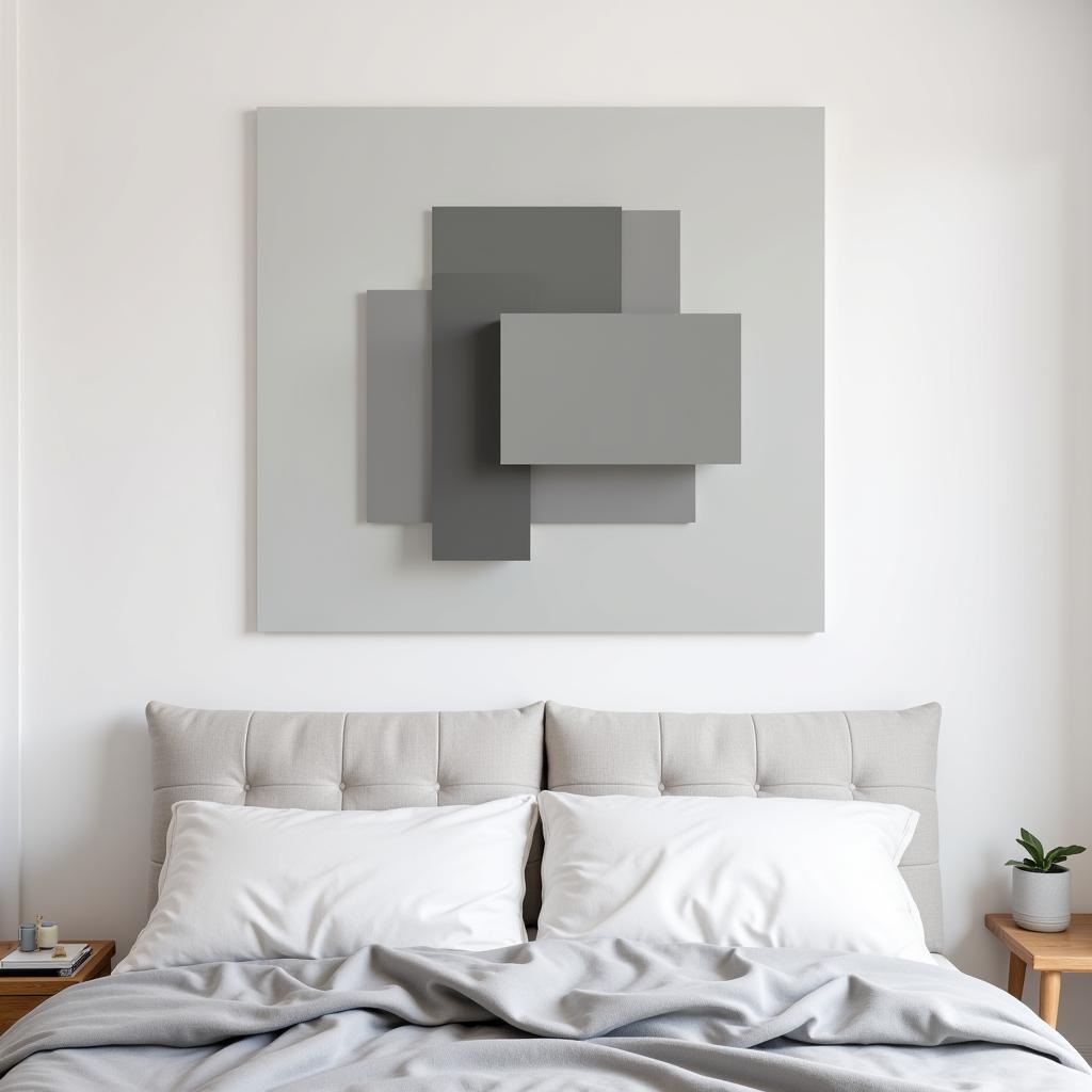 3D Minimalist Wall Art in a Bedroom