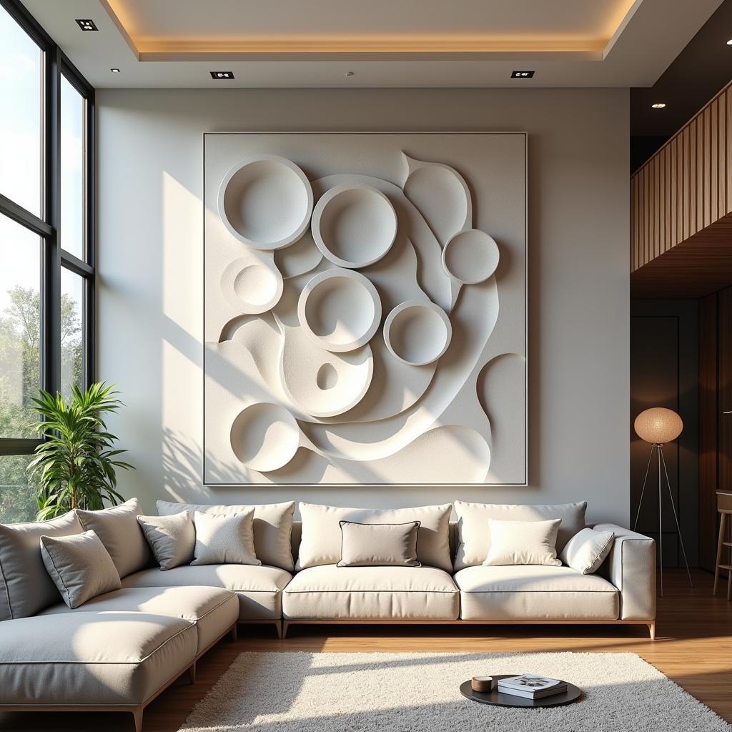 3D Modern Wall Art in Living Room