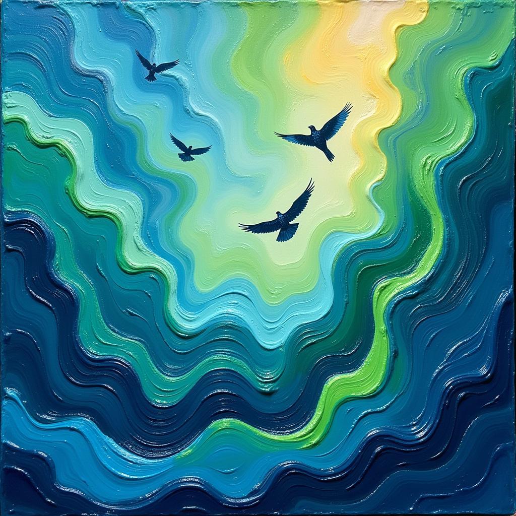 Abstract Bird Art with Vibrant Colors