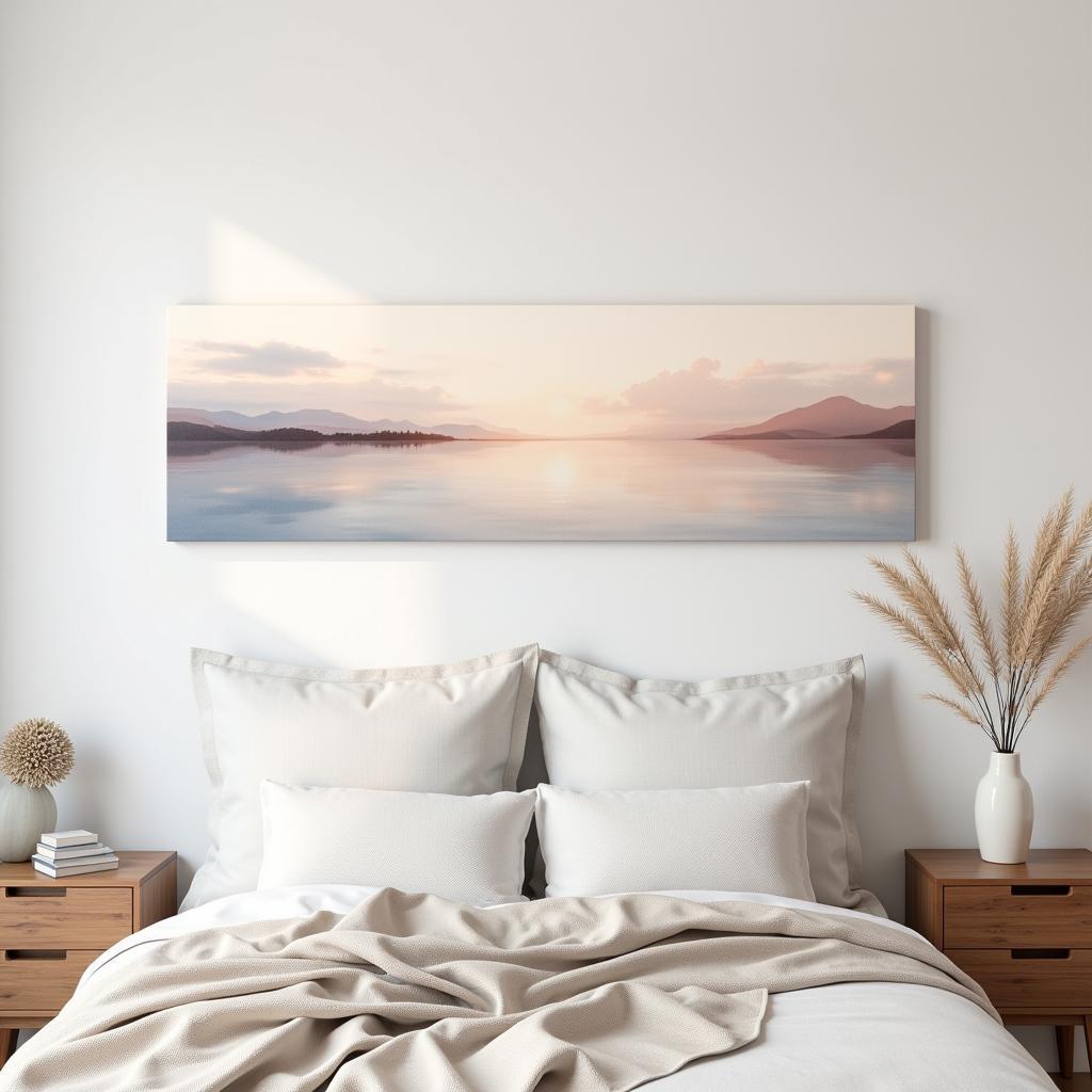 Abstract Canvas Art in a Serene Bedroom Setting