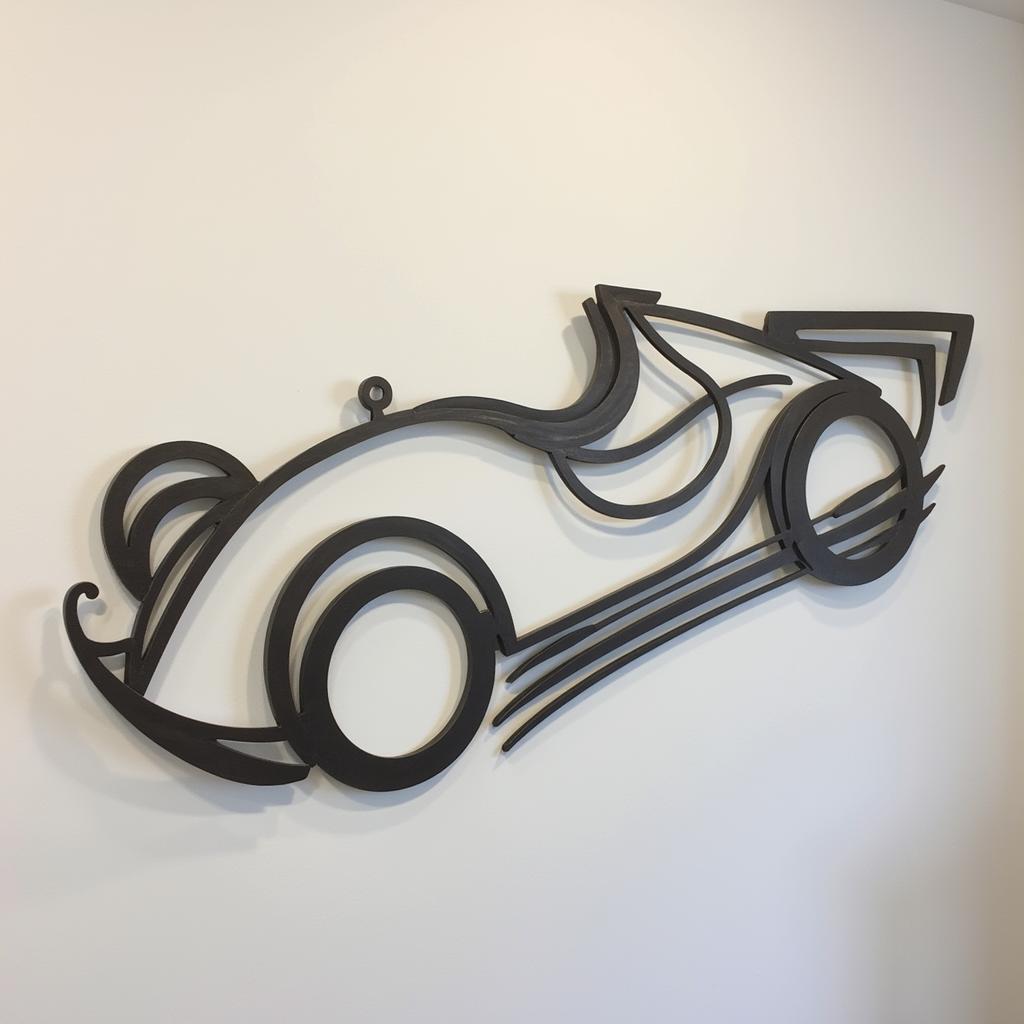 Abstract Racing Curves Car Metal Wall Art