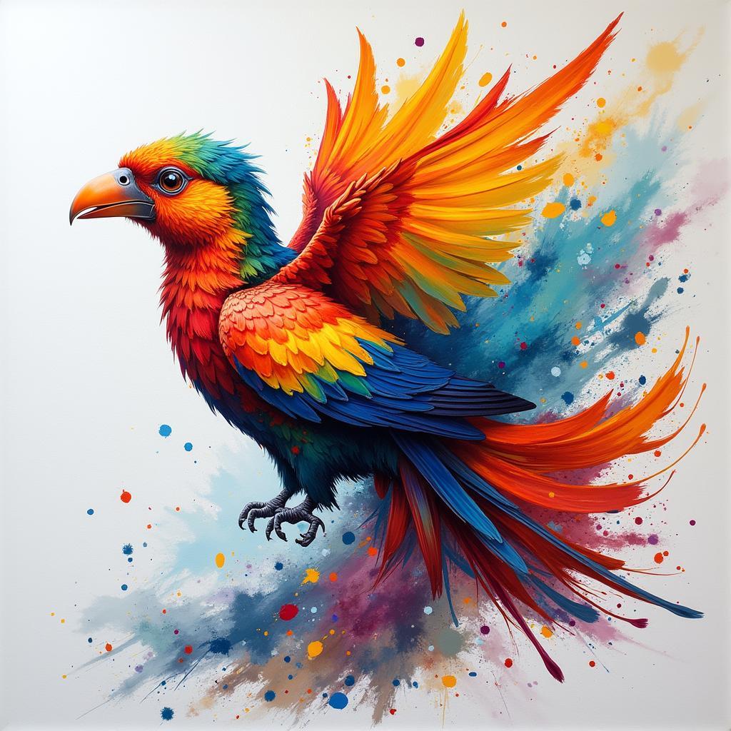 Abstract Colorful Animal Painting