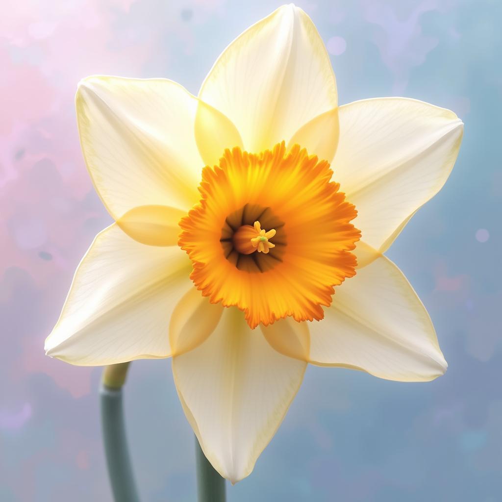 Abstract Daffodil Design in Pastel Colors