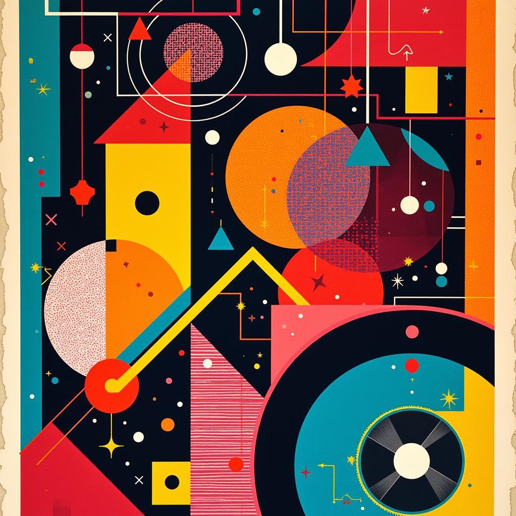 Abstract Disco Art Print: Bursting with Color and Energy