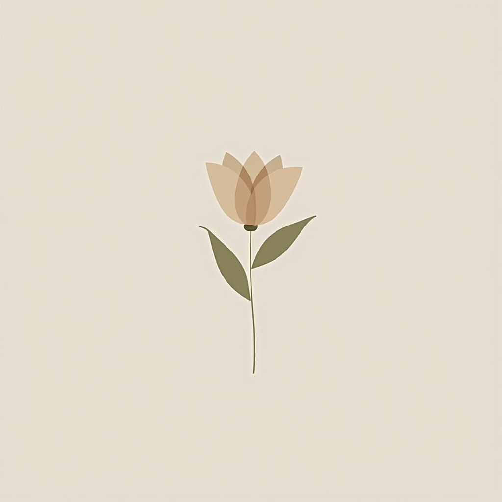 Minimalist Digital Abstract Flower Wall Art