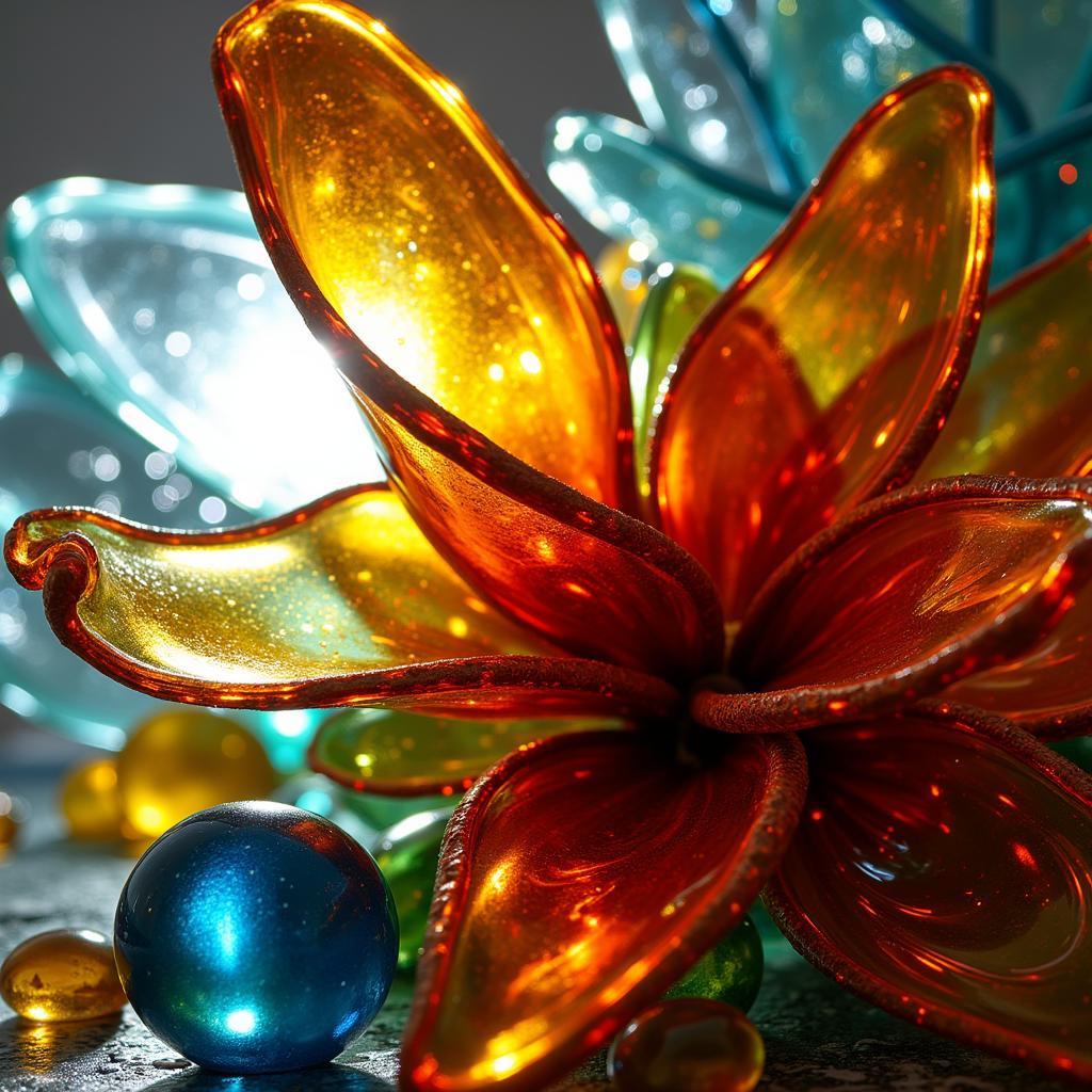 Abstract Glass Sculpture: Light Refraction