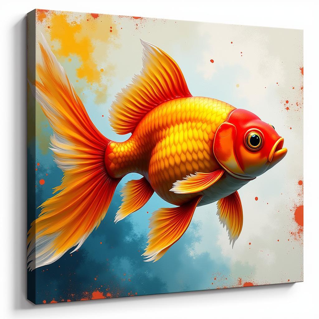 Abstract Goldfish Canvas Art