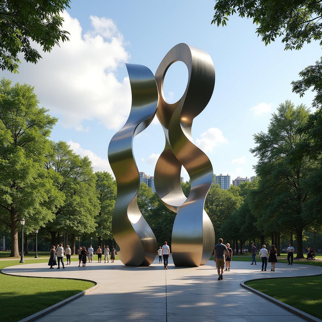 Abstract Metal Sculpture in Outdoor Installation