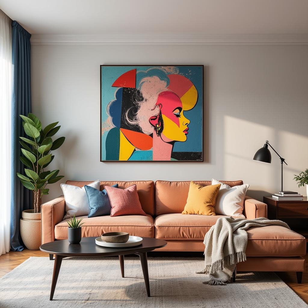 Abstract Modern Pop Art in Interior Design Setting