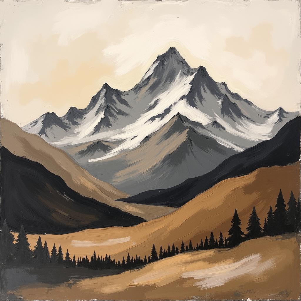 Abstract Mountain Range Art