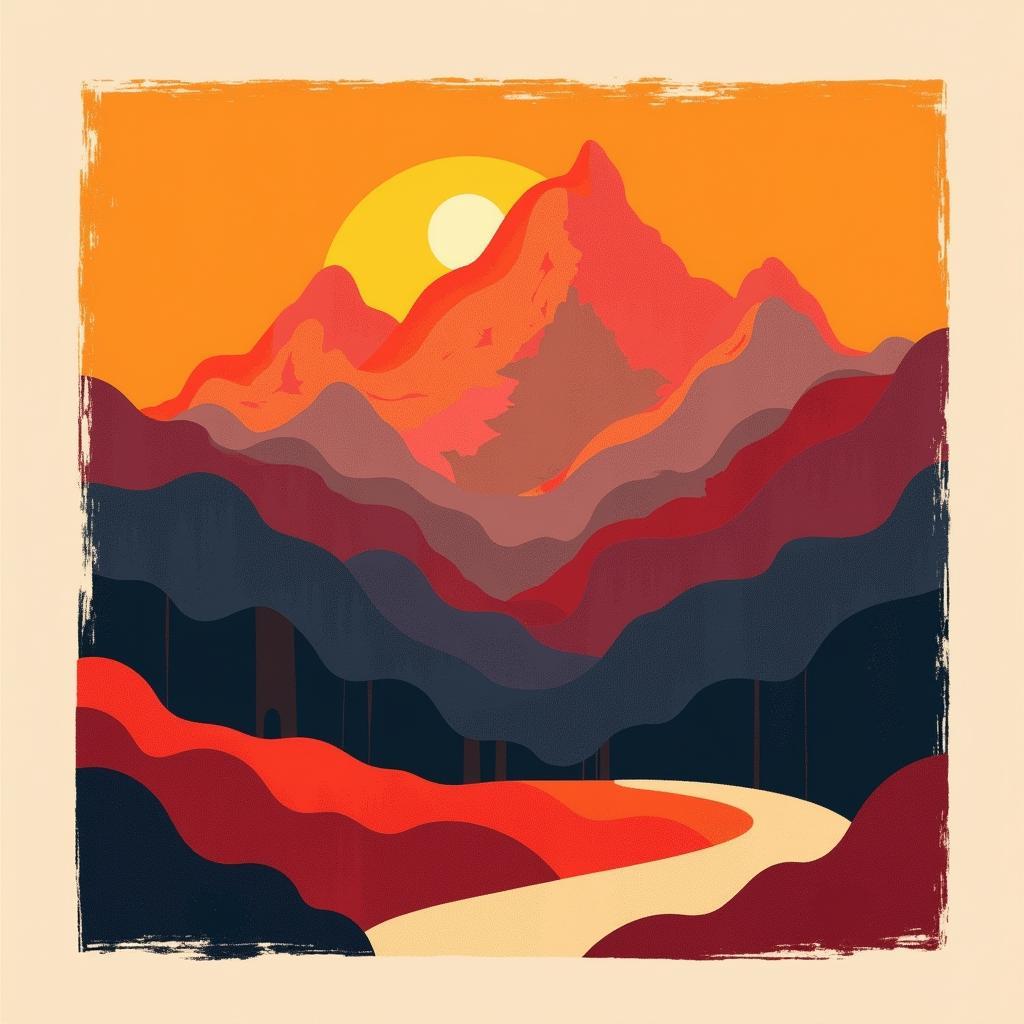 Abstract Mountain Range Nature Art Print