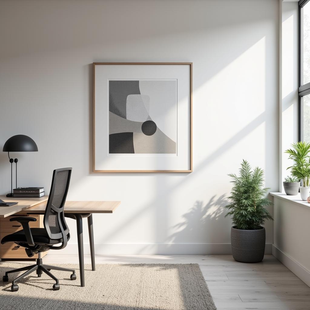 Abstract Neutral Art in an Office Space