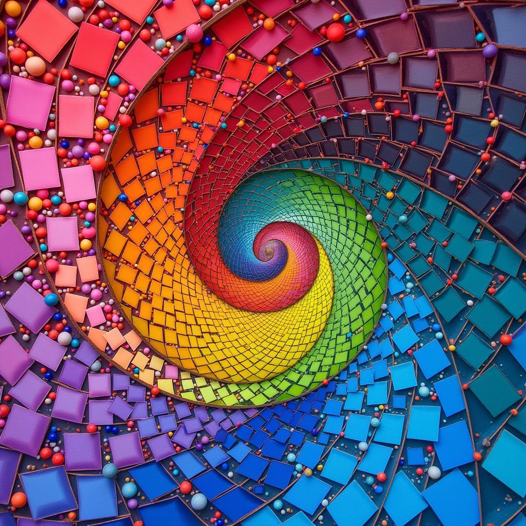 Abstract Number Art: Fibonacci Spiral Representation