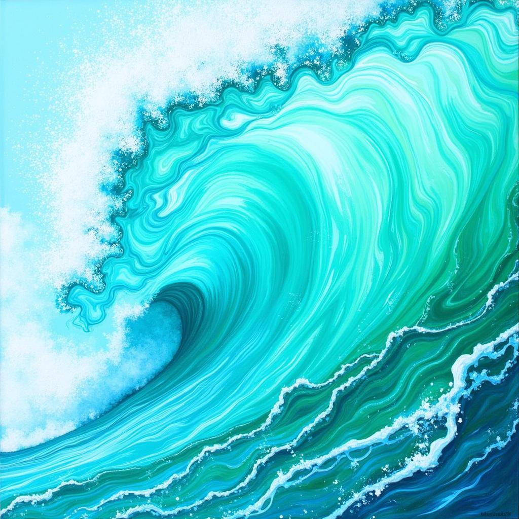 Abstract Ocean Canvas Art: Capturing Wave Motion