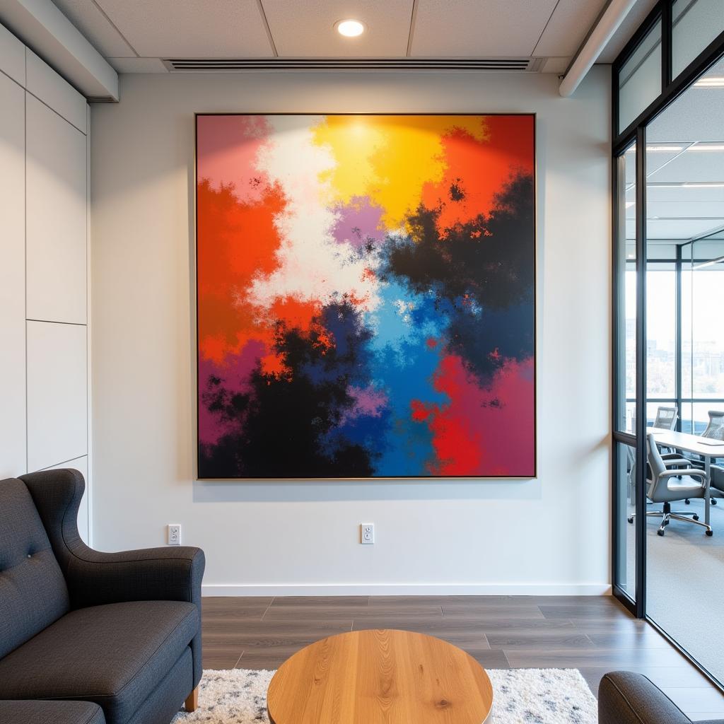 Abstract Oil Painting Wall Art in an Office