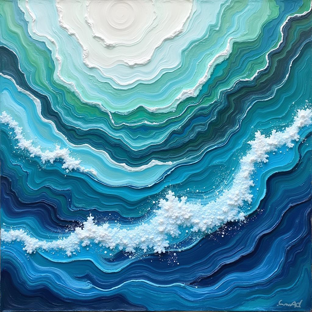 Abstract Painting Inspired by Ocean Waves