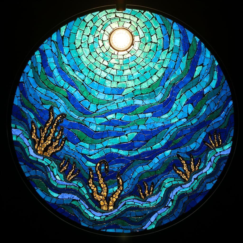 Abstract Sea Life Glass Mosaic