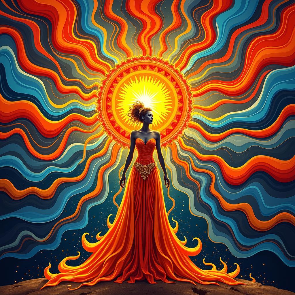 Abstract Sun Goddess Digital Art 