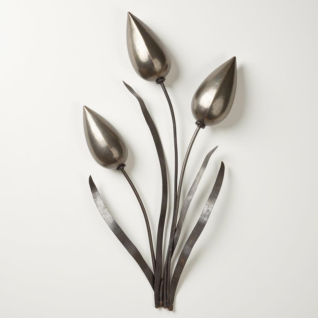 Modern Abstract Tulips Metal Wall Sculpture