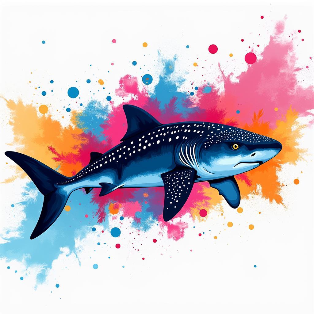 Abstract Whale Shark Art with Vibrant Colors