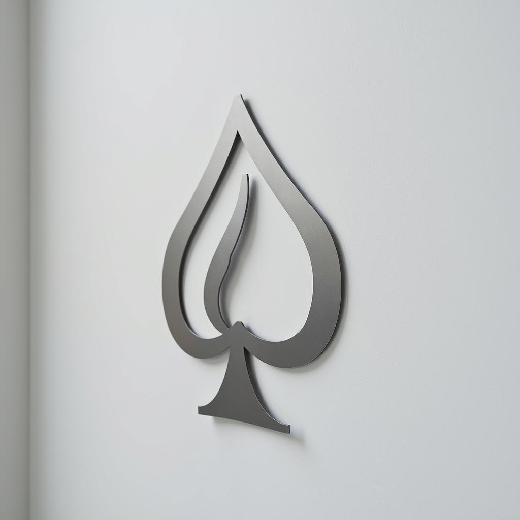 Minimalist Metal Ace of Spades Wall Art