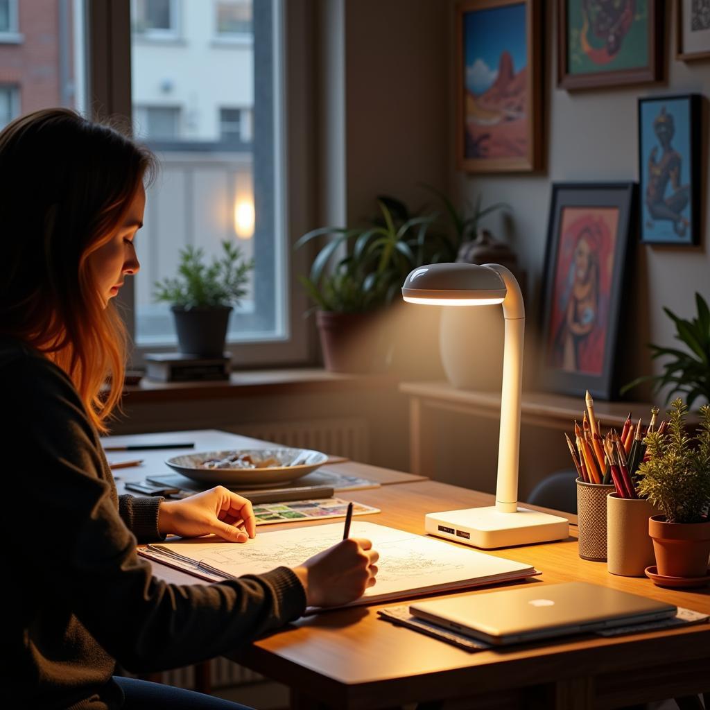 Adjustable Brightness Art Desk Lamp