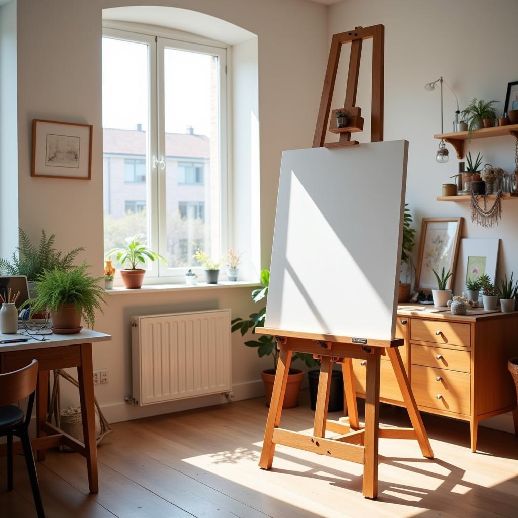 Adjustable H-Frame Art Easel in Studio