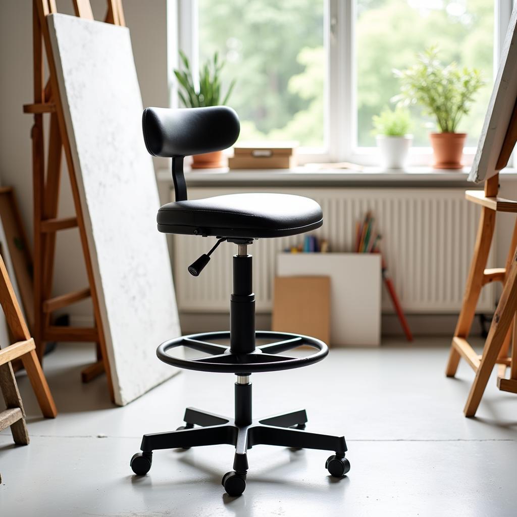 Adjustable Height Drafting Stool for Artists