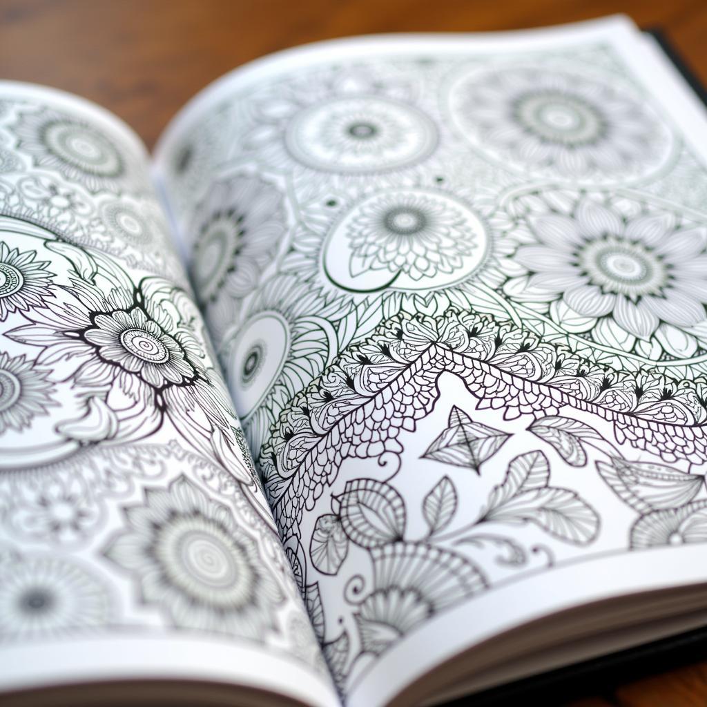 Adult Coloring Book with Intricate Designs