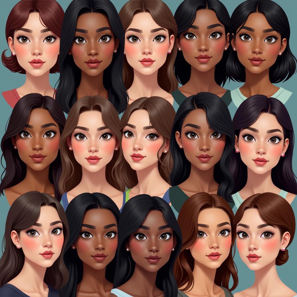 AI Generated Female Portraits Showcasing Diverse Representations