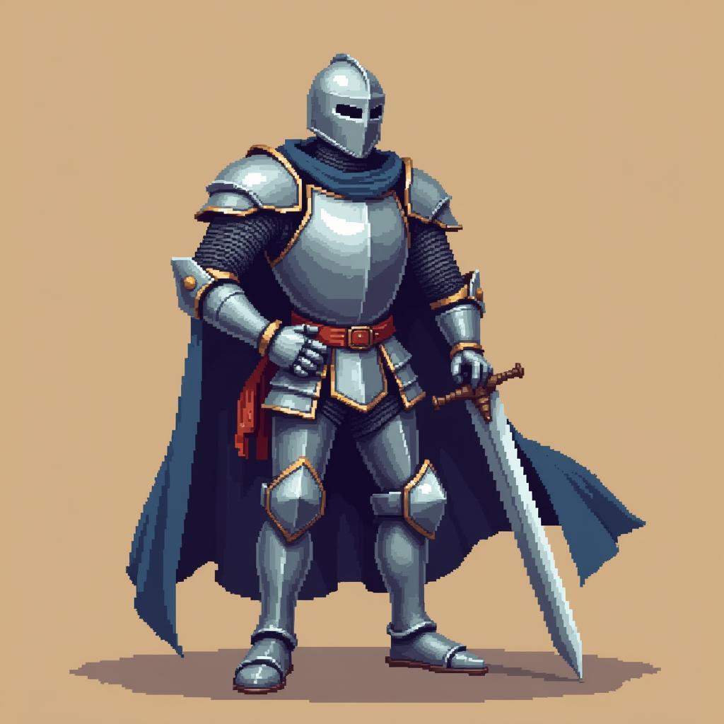 AI Generated Pixel Art Knight Sprite