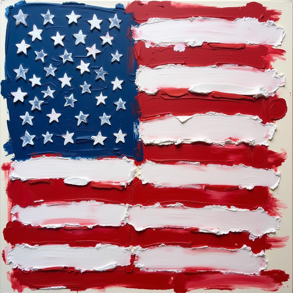 Abstract Painting of the American Flag: Exploring Symbolism Through Form