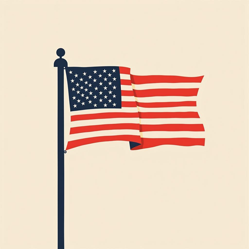 Minimalist American Flag Poster Art