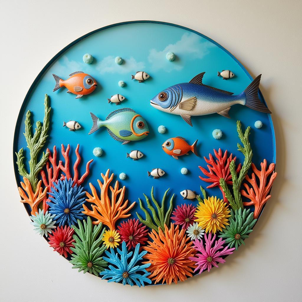 Coastal-themed metal wall art handcrafted in the USA